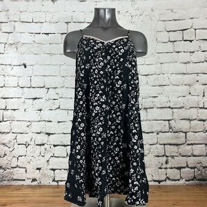 Maurices Women's Dress Black Floral Swing Sleeveless Strappy Size Small
